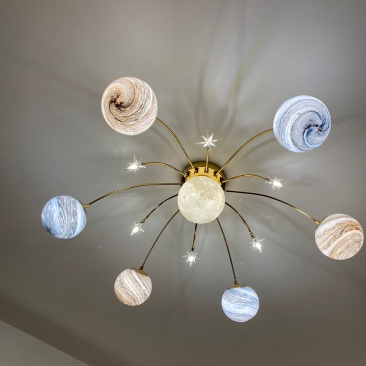 Planet Kids Room Flush Mount Lampe enracinée LIGHT DE 12 LIGHT NORDIQU