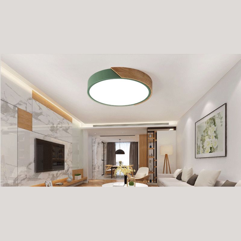 Round Flush Mount Light 1 Light Acrylic Modern Macaron Flush Mount Spotlight for Bedroom