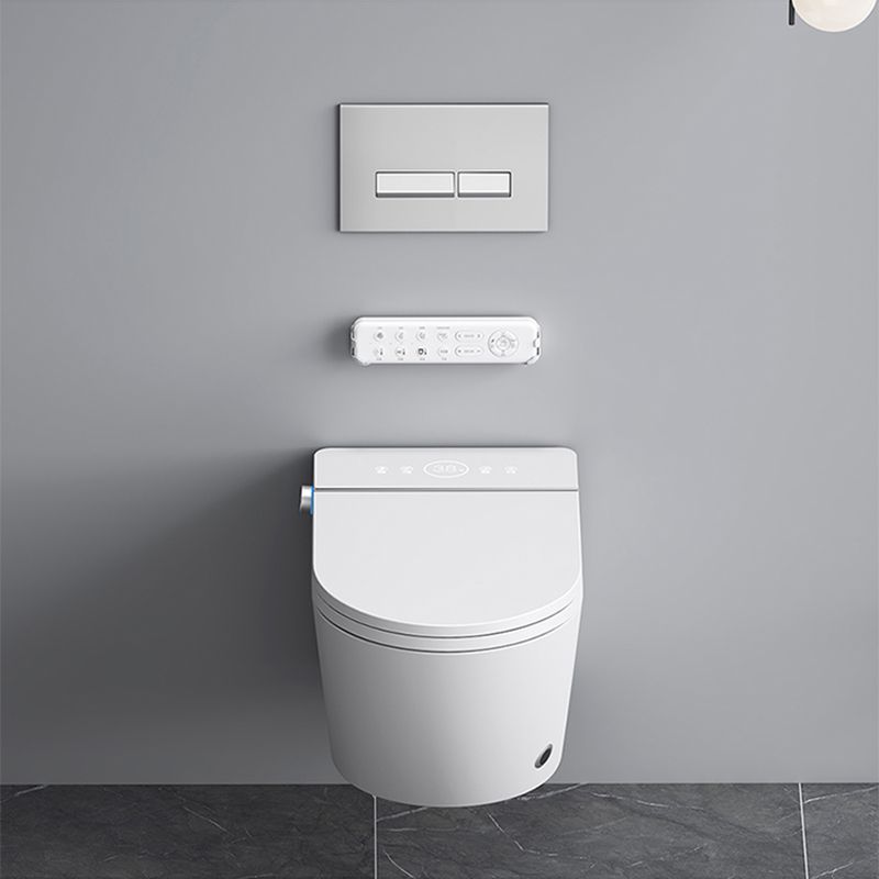 Contemporary Wall Mounted Bidet Elongated Foot Sensor Ceramic White