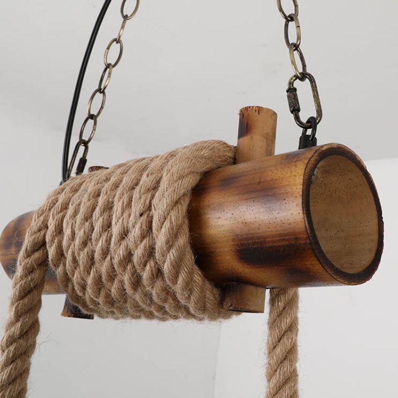Industrial Style Island Light Hemp Rope Island Hanging Lamp for Living Room