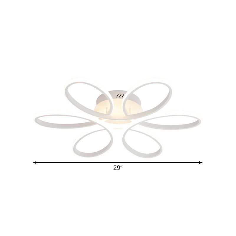 Metallisch Blume Rahmen Flushmount Contemporary LED Weiß Deckenbündige Fassung in Warm/Weißes Licht