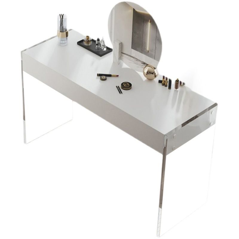 White Slate Top Make-up Vanity with Drawer for Bedroom 29.5"