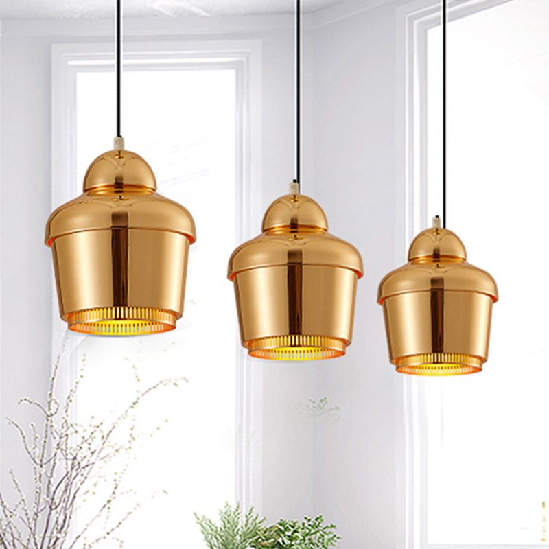 Luz de techo colgante de frasco negro/blanco/cromo moderno 1 luz colgante colgante de hierro ligero