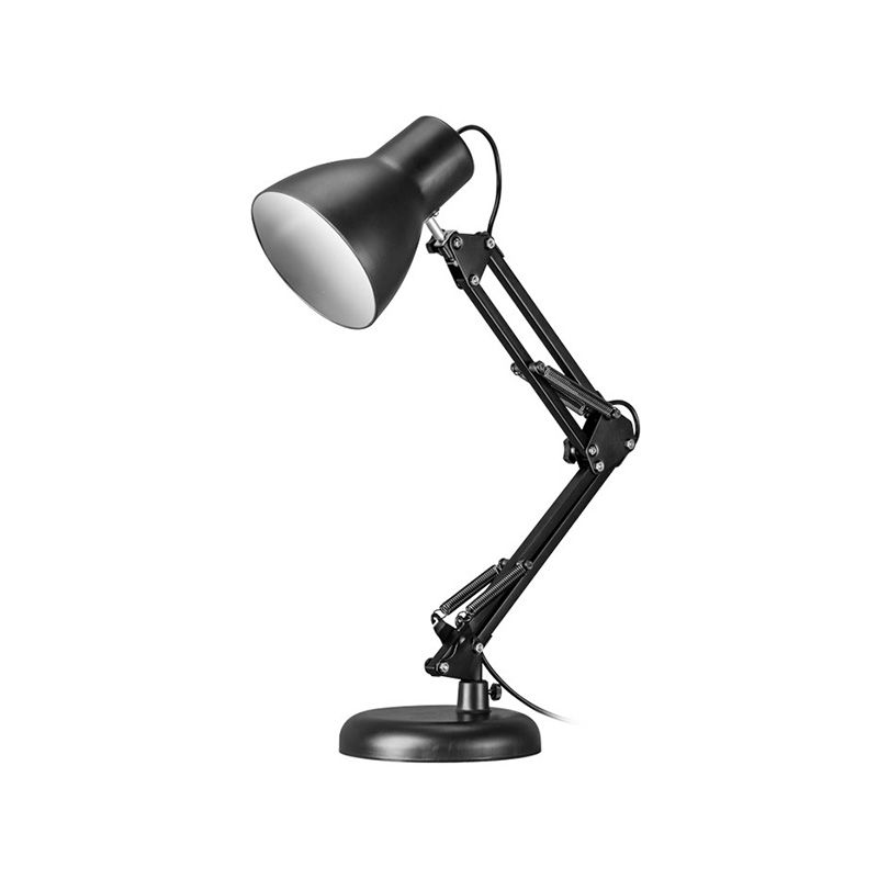 Black 1 Light Task Lighting Industrial Stylish Metal Conic Shade Adjustable Desk Light in Black for Office