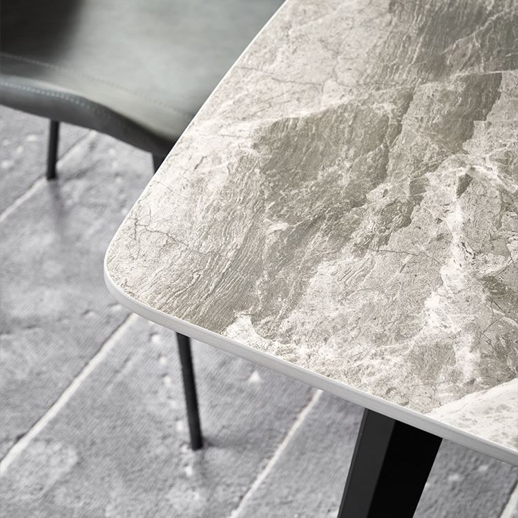 Metal Modern Rectangle Dining Table Sintered Stone Dining Table for Kitchen and Dining Room