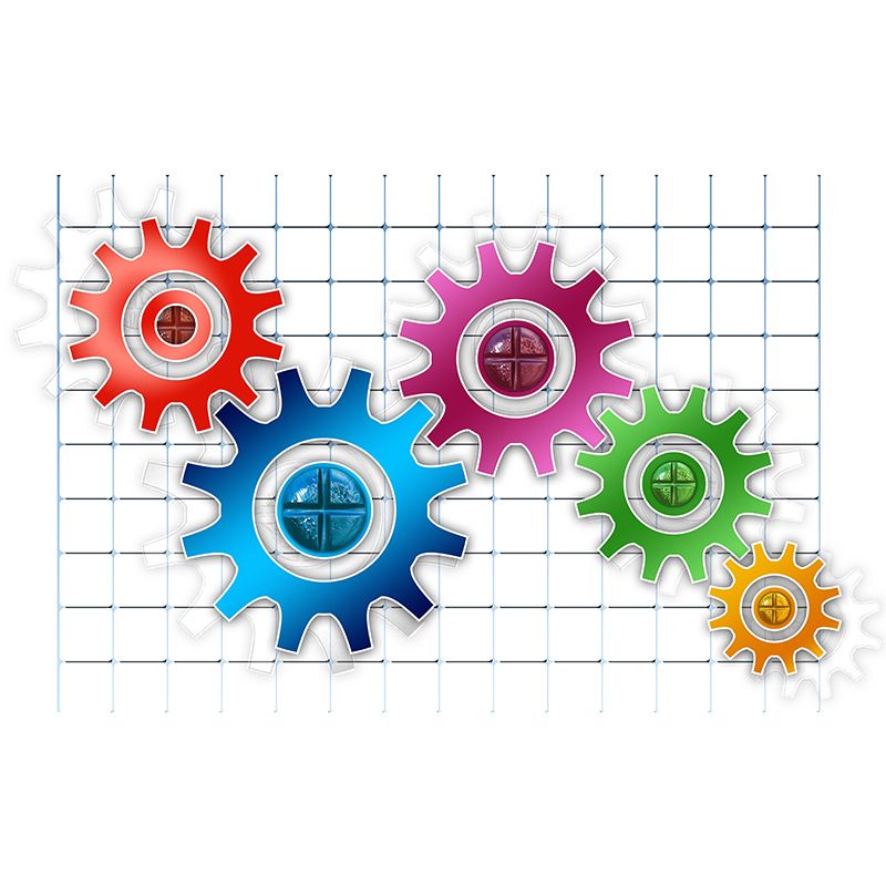 Decorative Illustration Mural Wallpaper Metal Gear Indoor Wall Mural