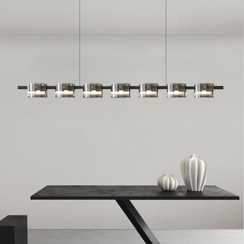 Simple Hanging Island Light Glass LED Hanging Lighting Fixture for Dining Room