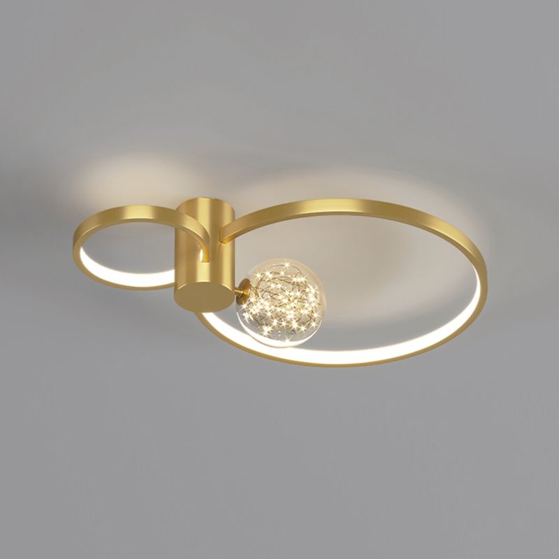 Lámpara de techo moderna de montaje con lavado de LED redondo en oro para sala de estar