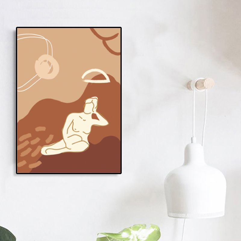 Nude Women Painting for Bathroom Charcoal Drawings Canvas Wall Print, Multiple Sizes