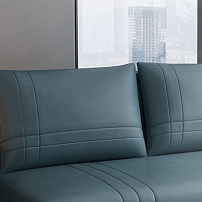 Faux Leather Contemporary Sofa Bed Armless Stain Resistant Bed Sofa Couch
