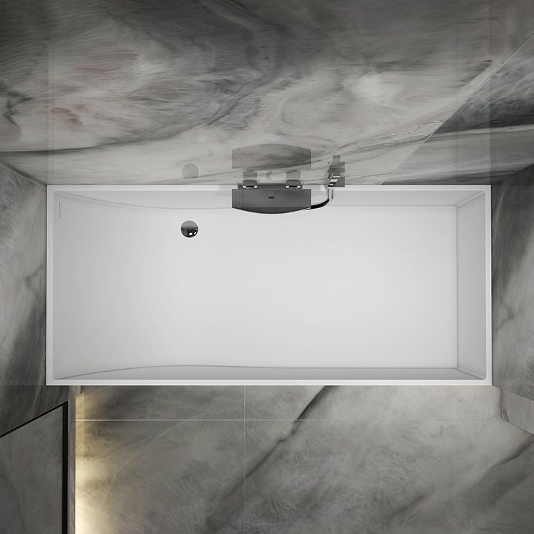 Flat Bottom Rectangular Bathtub Antique Finish Modern Bath Tub