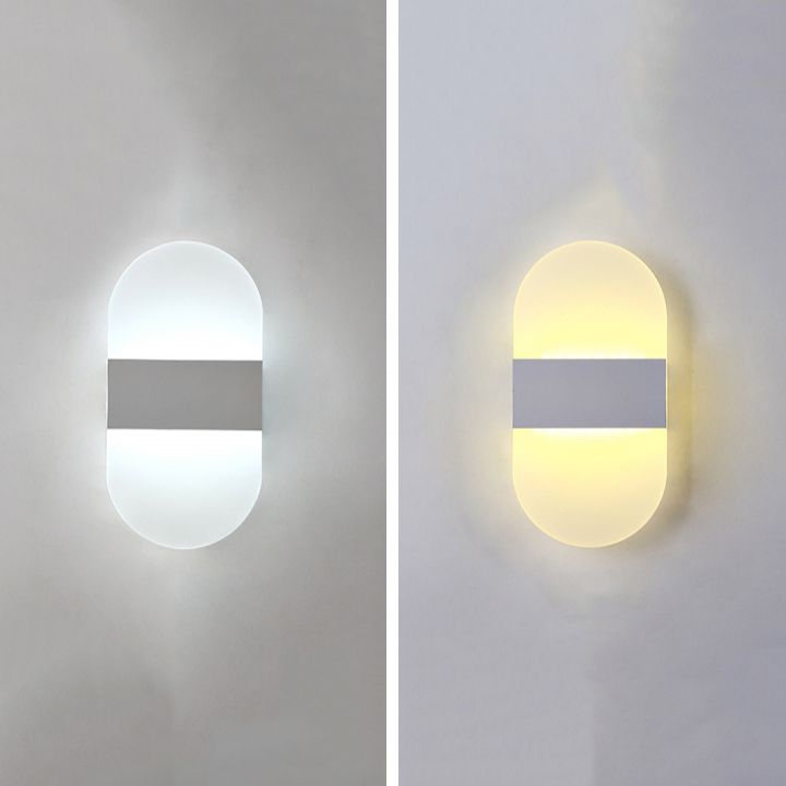 Geometry Shape Metal Wall Light Modern Style 1 Light Wall Mount Lamp in White