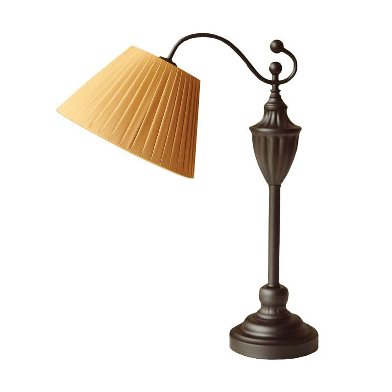 Traditional Barrel Shape Study Light 1 Light Fabric Task Lighting in White/Blue/Green for Bedroom