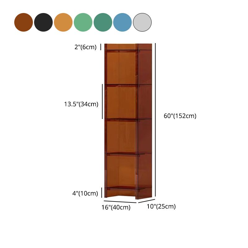 Scandinavian Style Shelf Bookcase Acrylic Closed Back Bookshelf for Home Office