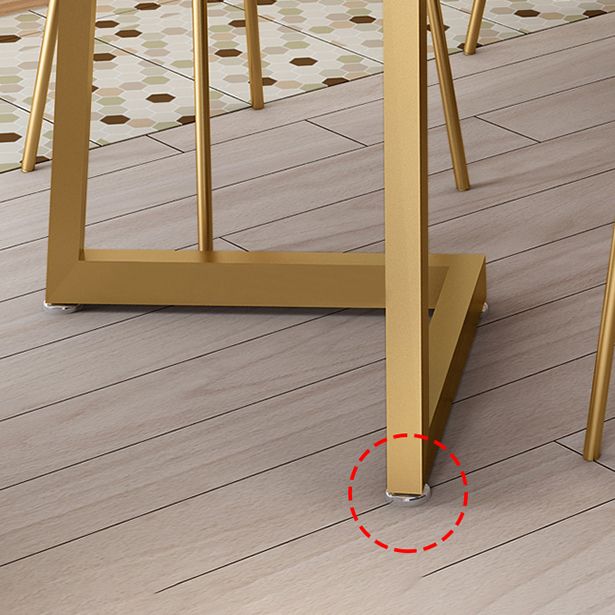 Rectangle Stone Dining Table Traditional Luxury Dinette Table for Home