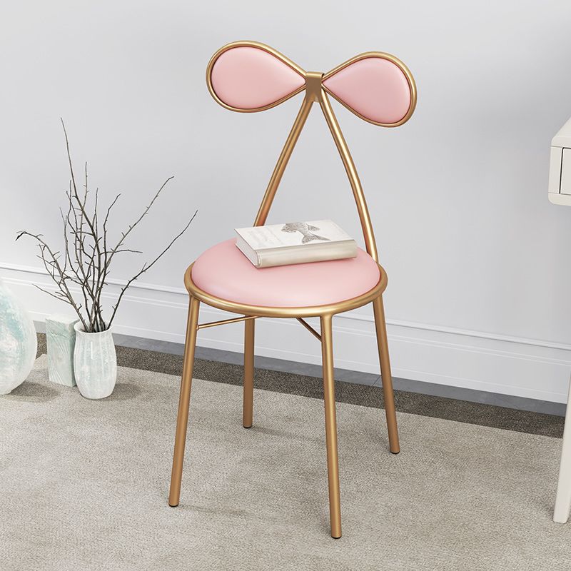 Silla lateral sin brazos de diseño nórdico, silla lateral de comedor de cuero con respaldo abierto