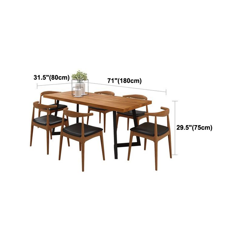 Industrial Style Dining Table Rectangle Brown Table for Home Kitchen without Chairs