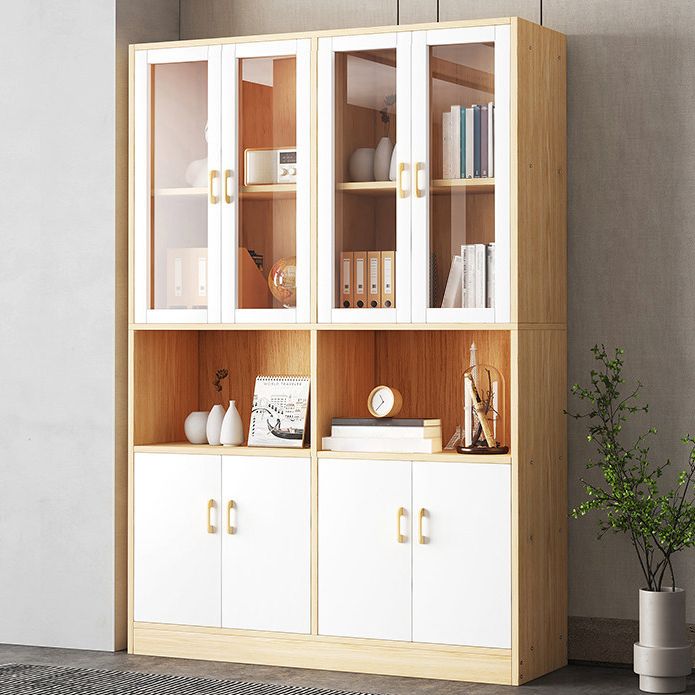 Contemporary Shelf Bookcase with Doors Vertical Bookshelf for Study Room
