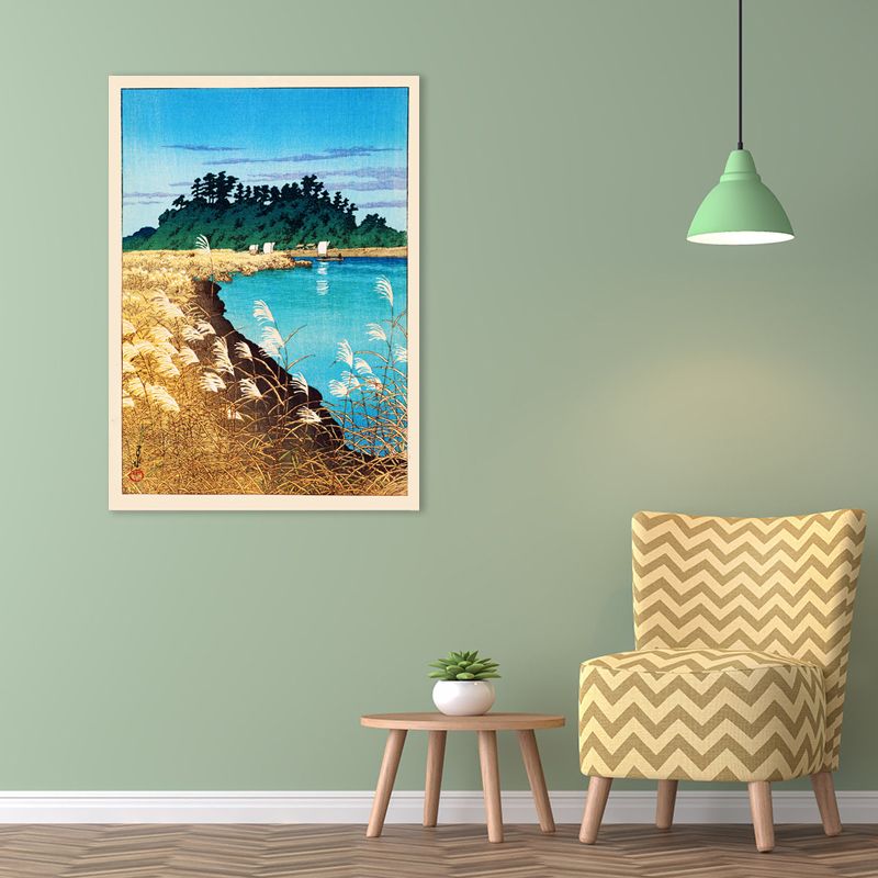 Toile de paysage naturel de couleur douce, décoration murale texturée de Style contemporain pour salon