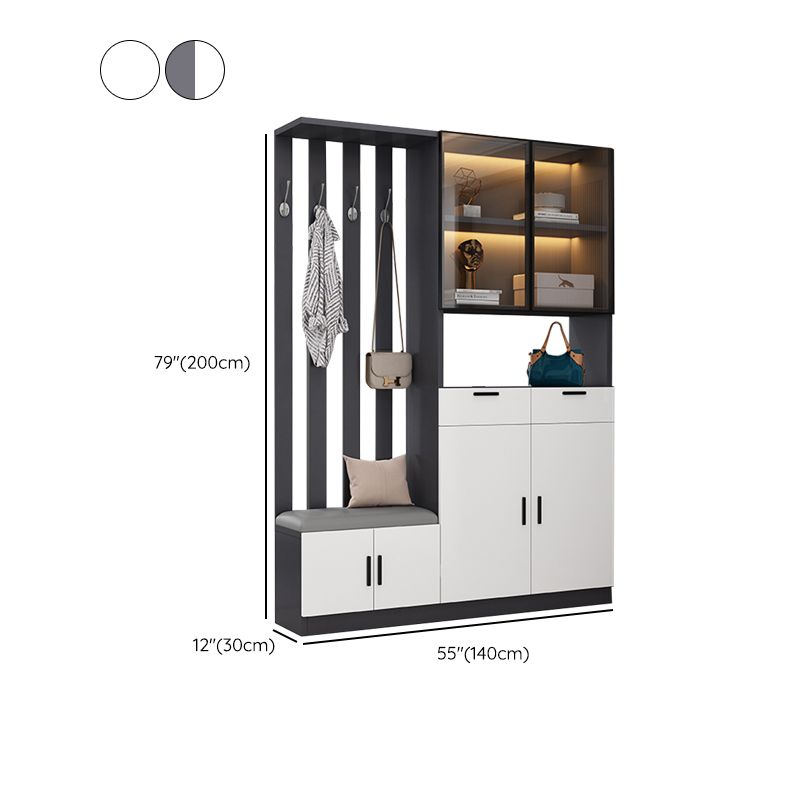 Contemporary Style Wooden 3-door Accent Cabinet with Drawer and Shelf