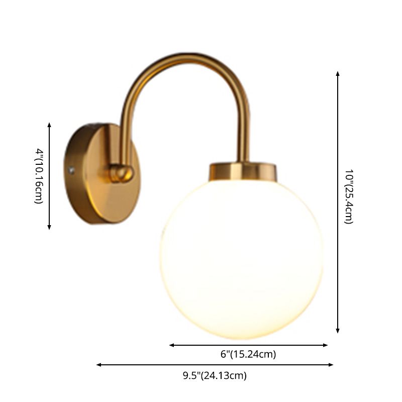 Global Sconce Light Fixture Contemporary Style Glass Bedroom Wall Sconce Lighting