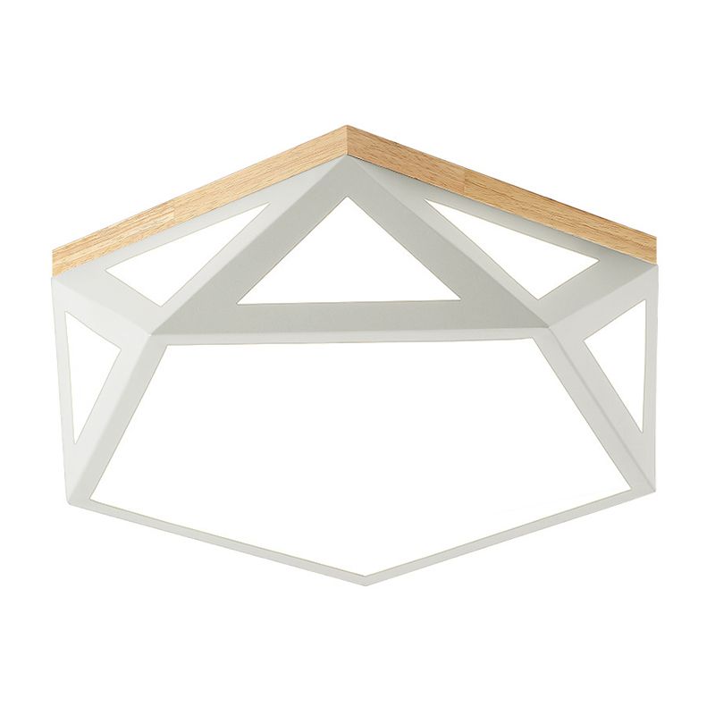 Modern Geometric Acrylic Flush Light 16.5"/20.5" W LED Gray/Green/White Ceiling Flush Mount for Bedroom, Warm/White/Natural/3 Color Light