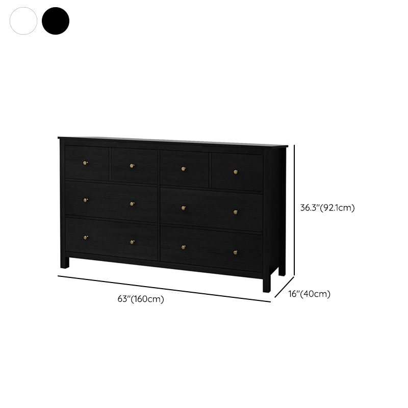 Wooden Storage Chest Dresser Classic Glam Chest with Drawers