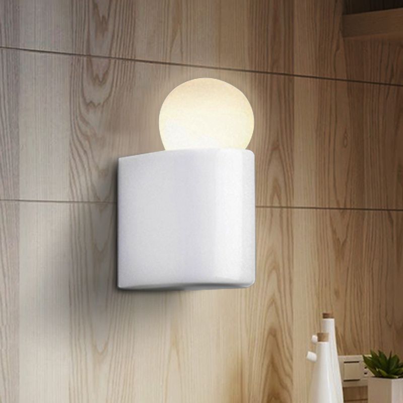 White Ball Wall Lighting Modernist Led Milk Glass Wall Lamp Fixture with Small/Medium/Large Size in White/Warm Light