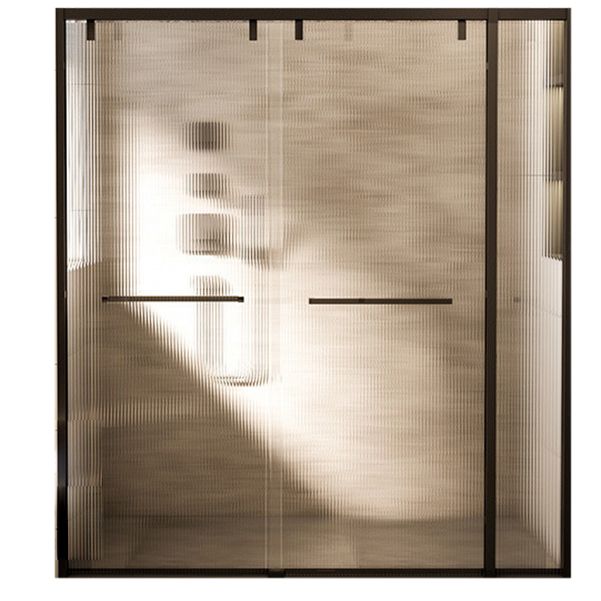 Double Sliding Shower Doors Black Tempered Glass Shower Bath Door