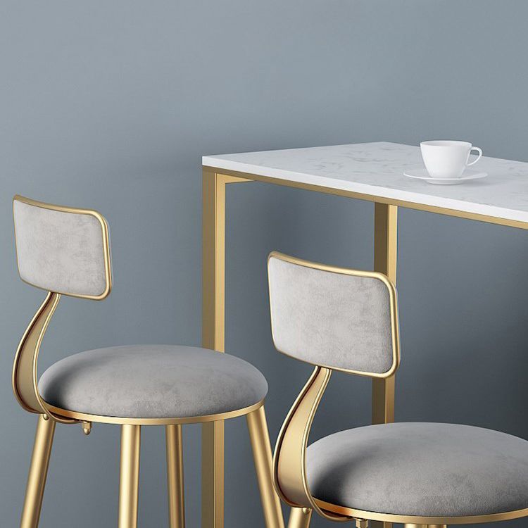 Glam Marble 1/2/3 Pieces Counter Height Set Rectangle Indoor Counter Set with Storage