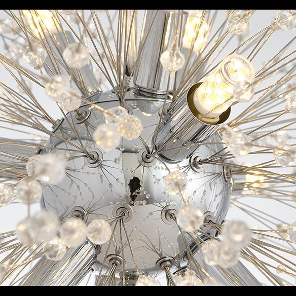 Crystal Dandelion lampadario in stile moderno Multi lampadina lampada sospesa per camera da pranzo camera da letto