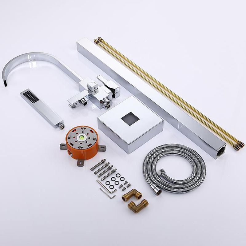 Freestanding Bathtub Faucet Floor Mounted One Lever Handle with Hose