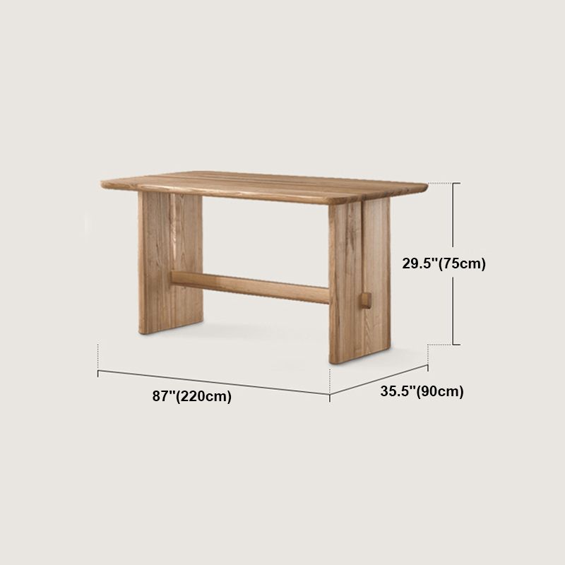 Modern Pine Solid Wood Table for Restaurant Rectangle Dining Table with Trestle Base