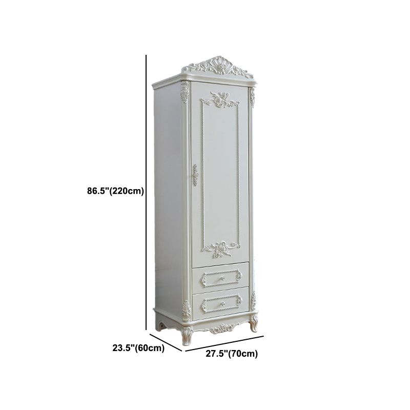 French Country Wardrobe Solid Wood Wardrobe Closet with Cloth Rod