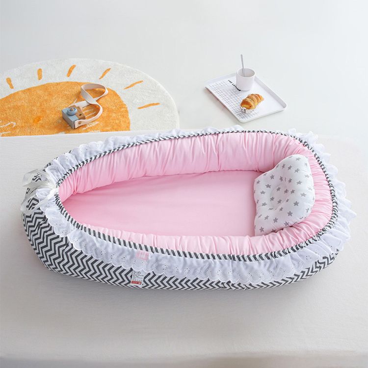 Portable Fabric Crib Cradle Foldable Oval Moses Basket for Newborn