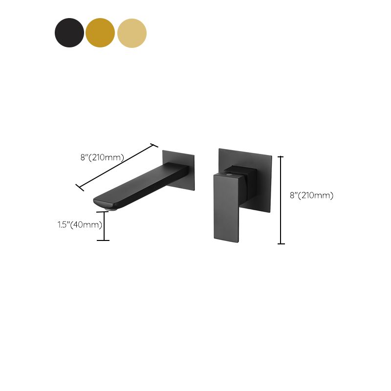 Modern Wall Mounted Bathroom Faucet Copper Low Arc Vessel Faucet for Bathroom