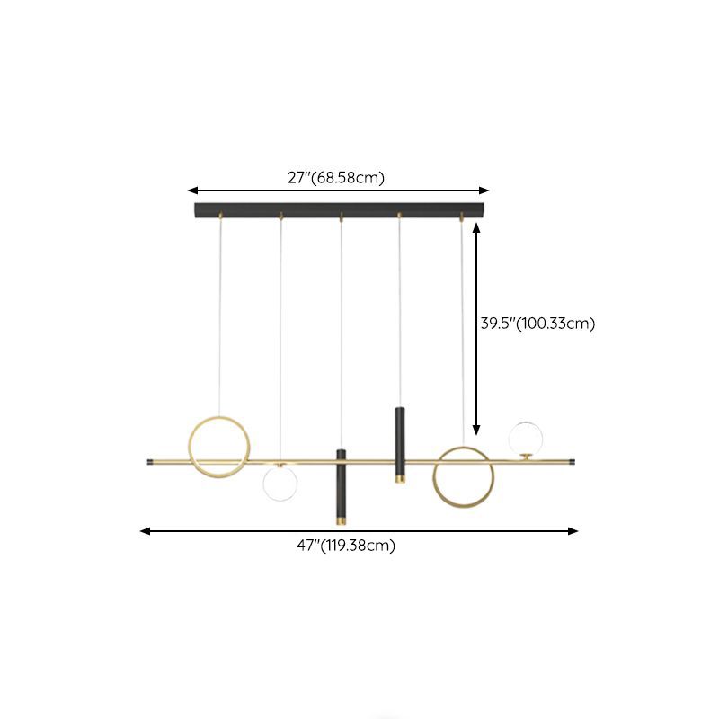 Linear Island Lighting Modern Metal Hanging Lights for Dining Room