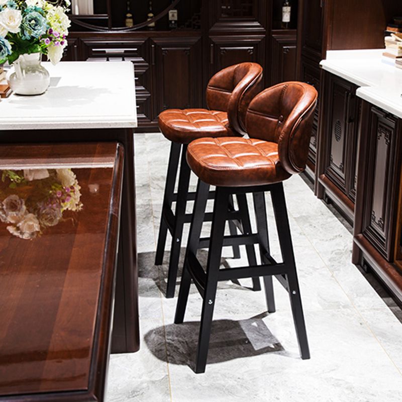 Taburete de Bar con patas de madera de estilo escandinavo, taburete para barra de cocina, 1 Uds.