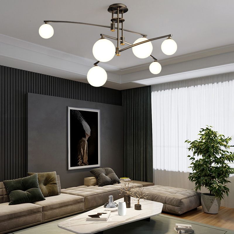 Postmoderne 3 -Tier -Kronleuchter -Leuchten Metall- und Glashängekronleuchter für Cafe