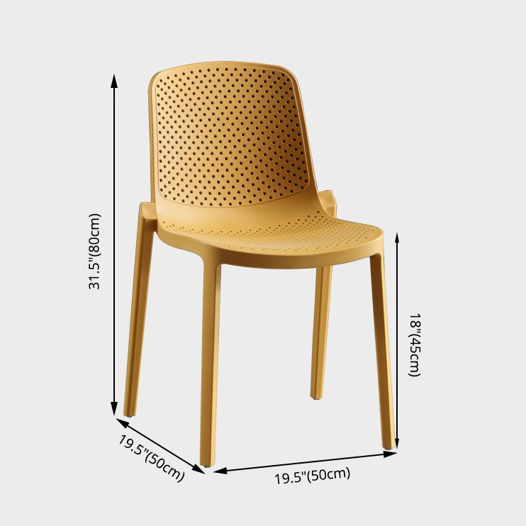 Home Contemporary Side Chair Solid Back Plastic Stackable Dining Room Chair