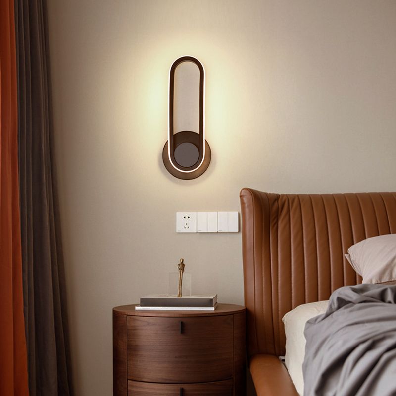 1-Light Ellipse Wall Mount Light Modern Style Metal Wall Mount Lighting