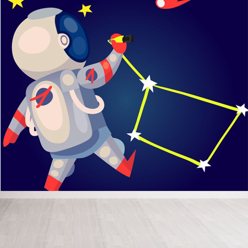 Outer Space Scenery Mural Wallpaper Contemporary Non-Woven Material Wall Covering