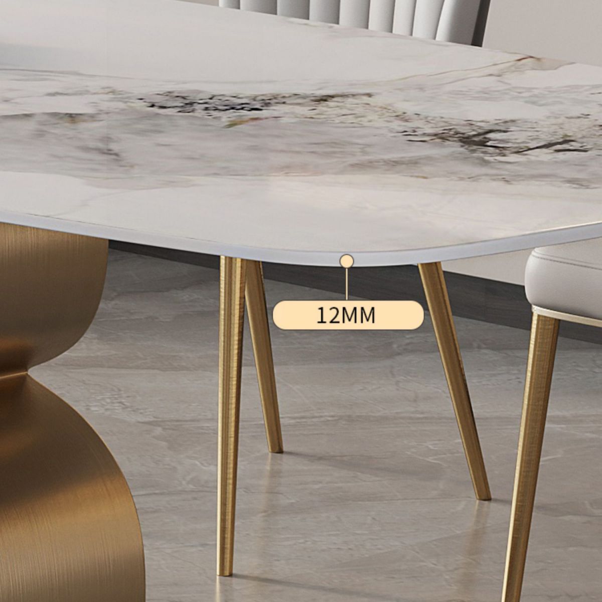 Minimalist Dining Set 1/4/5/6/7 Pcs Sintered Stone Dining Table with Upholstered Chairs