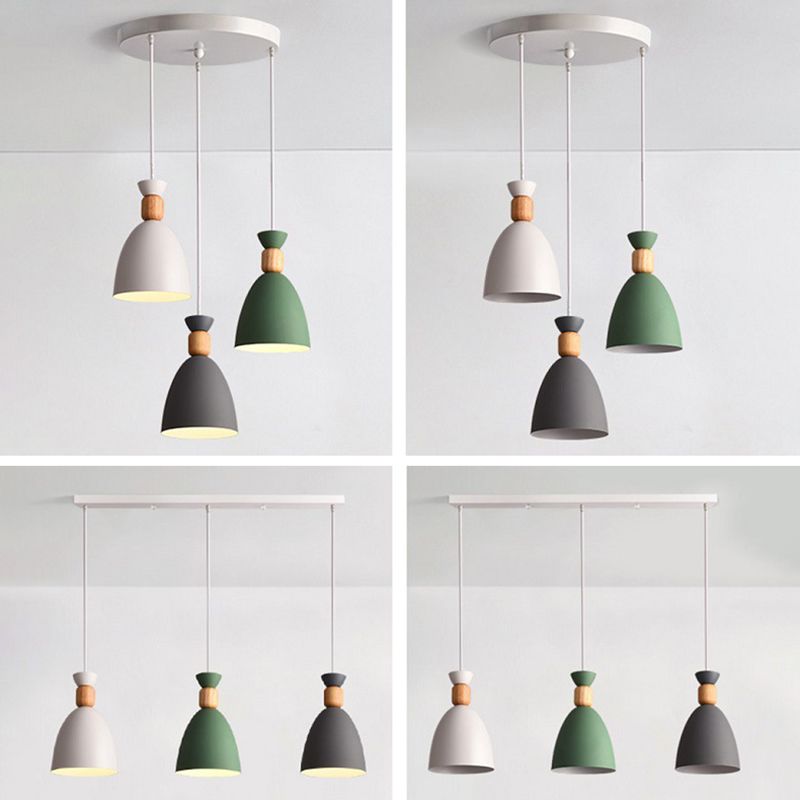 Posaborador de iluminación blanca sombreada fijación de iluminación de metal de estilo nórdico para comedor para comedor