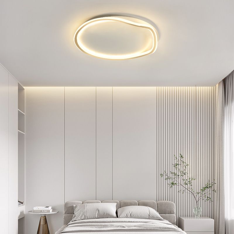 Round Shape LED Ceiling Lamp Modern Iron 1 Light Flush Mount for Study
