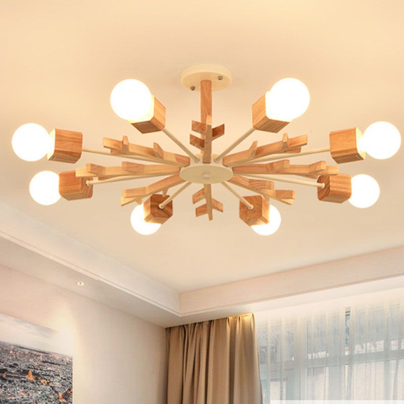 Creative Simplicity Wooden Pendant Lights for Drawing Room Coffee Shop