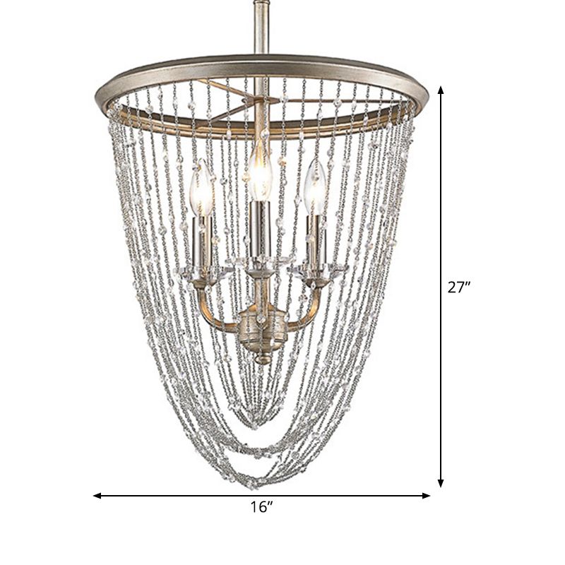 3 bollen kegel plafond kroonluchter hedendaagse kristal gesuspendeerde verlichting in goud in goud