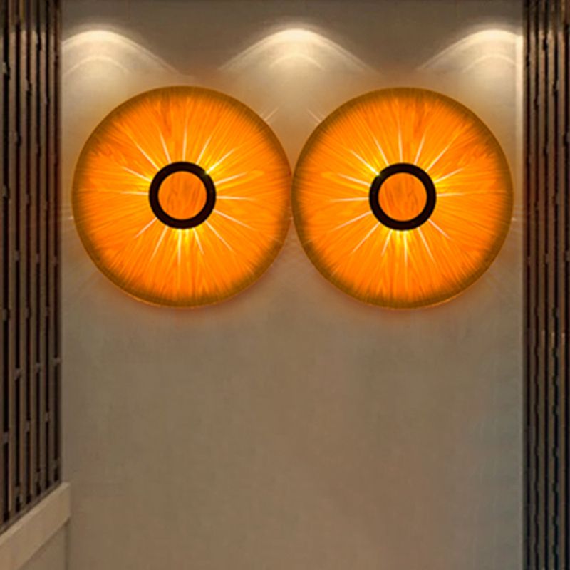 1 Bulb Dining Room Hanging Lamp Asia Dark Khaki Pendant Lighting Fixture with Round Wood Shade