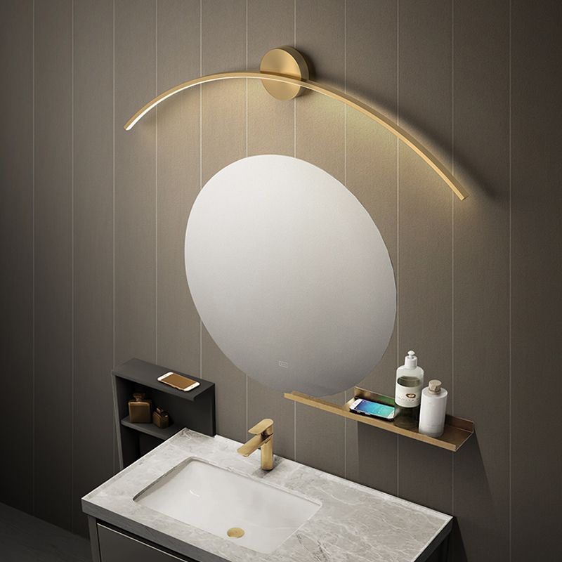 Luce da parete a specchio lineare in metallo moderno lampada a parete singola a parete in ottone