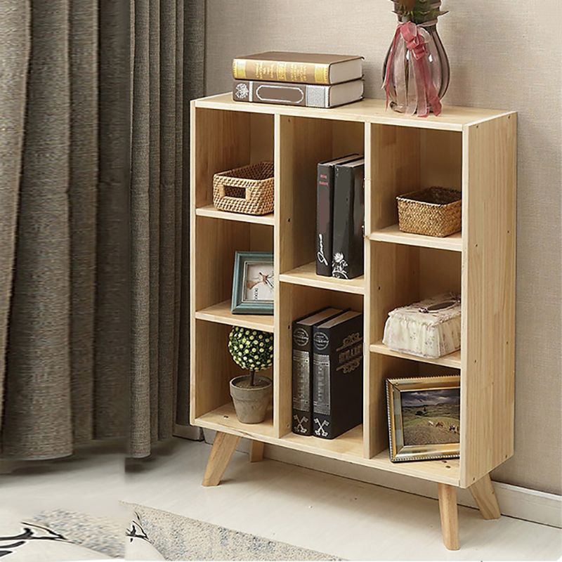 Modern Wooden Bookcase Standard Closed Back Bookshelf with Shelves